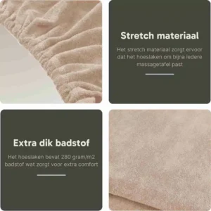 Badstof Hoeslaken Massagetafel Lichtbruin zonder uitsparing Zengrowth