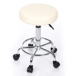 Tabouret Beige Chromen Frame - Afbeelding 2