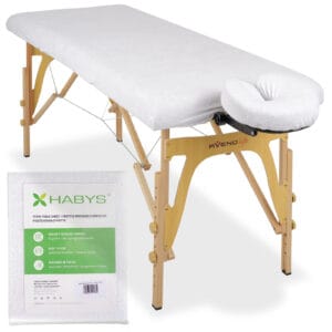 Badstof Hoeslaken Set voor Massagetafels 60x165 Wit