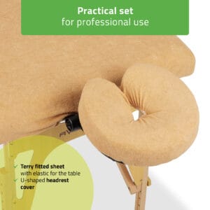 Badstof Hoeslaken Set voor Massagetafels 60x165 Beige - Afbeelding 5