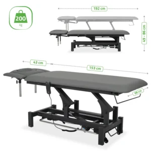 Elektrische Massagetafel Fortis 5 met Bedieningspaneel Grijs - Afbeelding 6