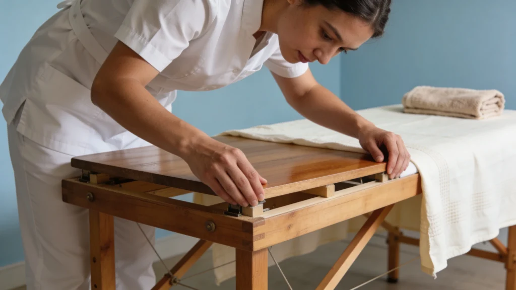 Houten massagetafel