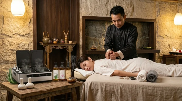Chinese massage voor schermwerkers met nek en schouders