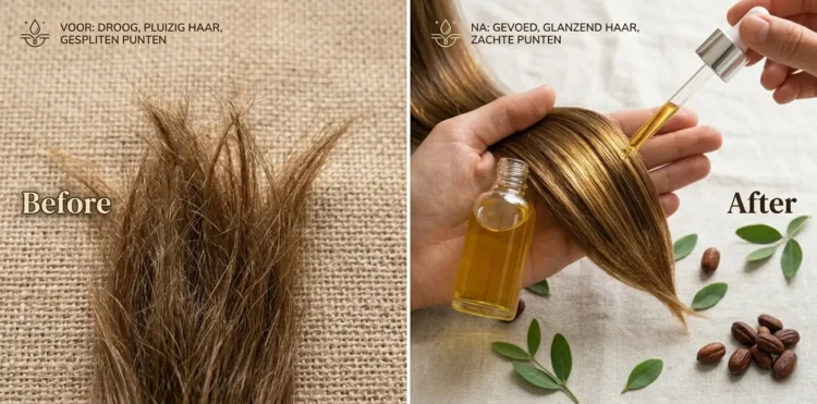 Jojoba olie voor haarpunten: wat 1 leave-in doet