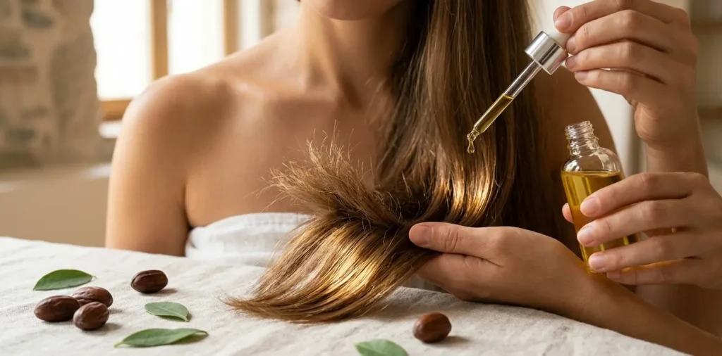 Precies daarom werkt jojoba olie voor haarpunten zo goed als artikelonderwerp.